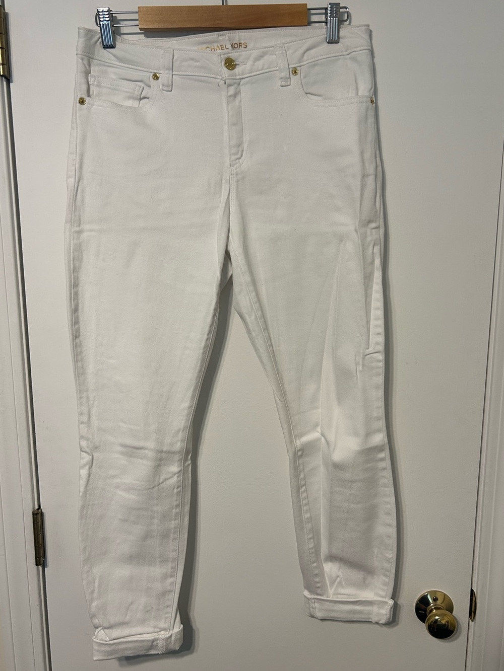 Michael Kors White Cropped Slim Stretch Jeans